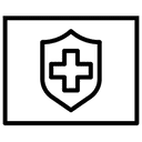 Icon Schild mit Kreuz